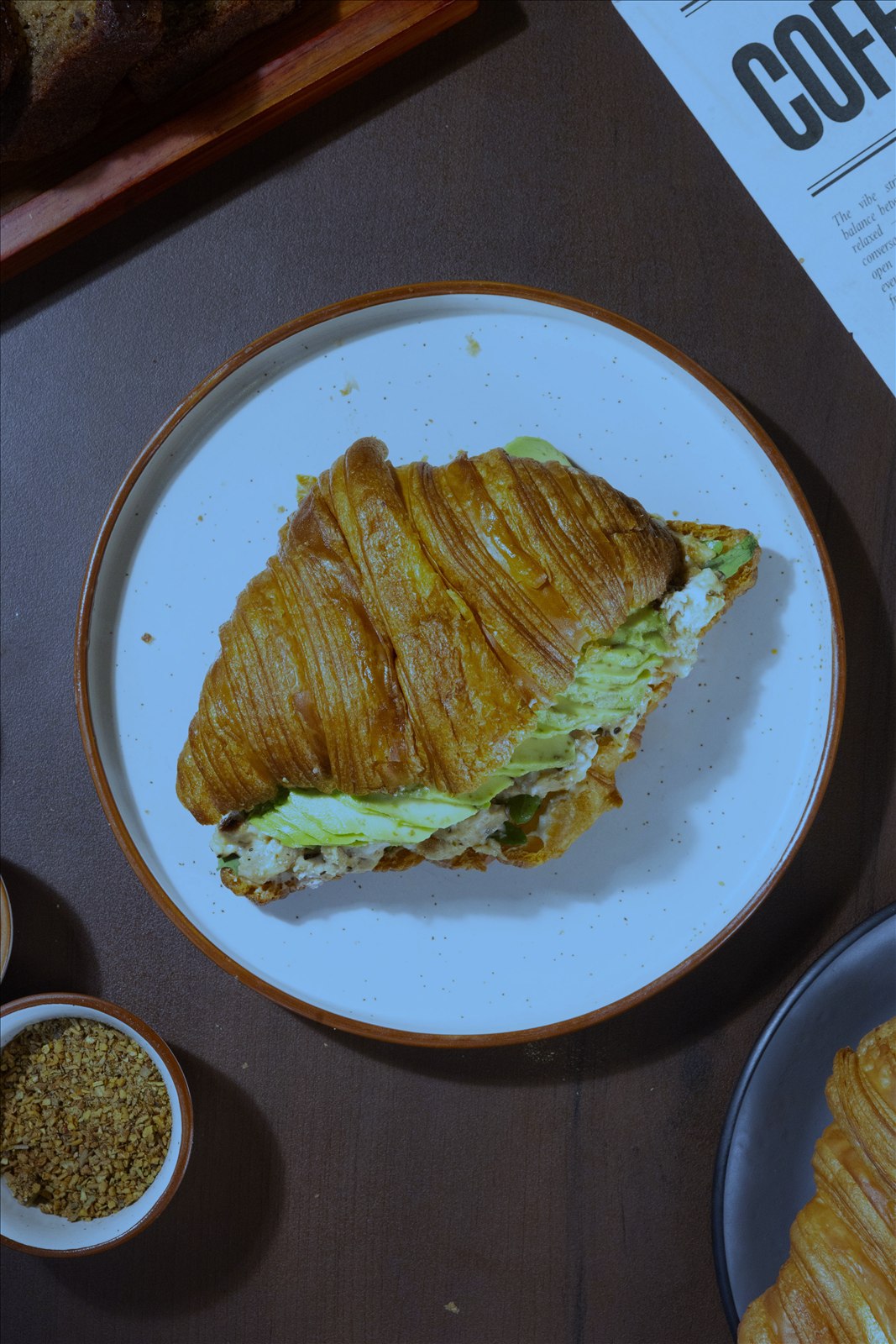 Savory sandwich top view